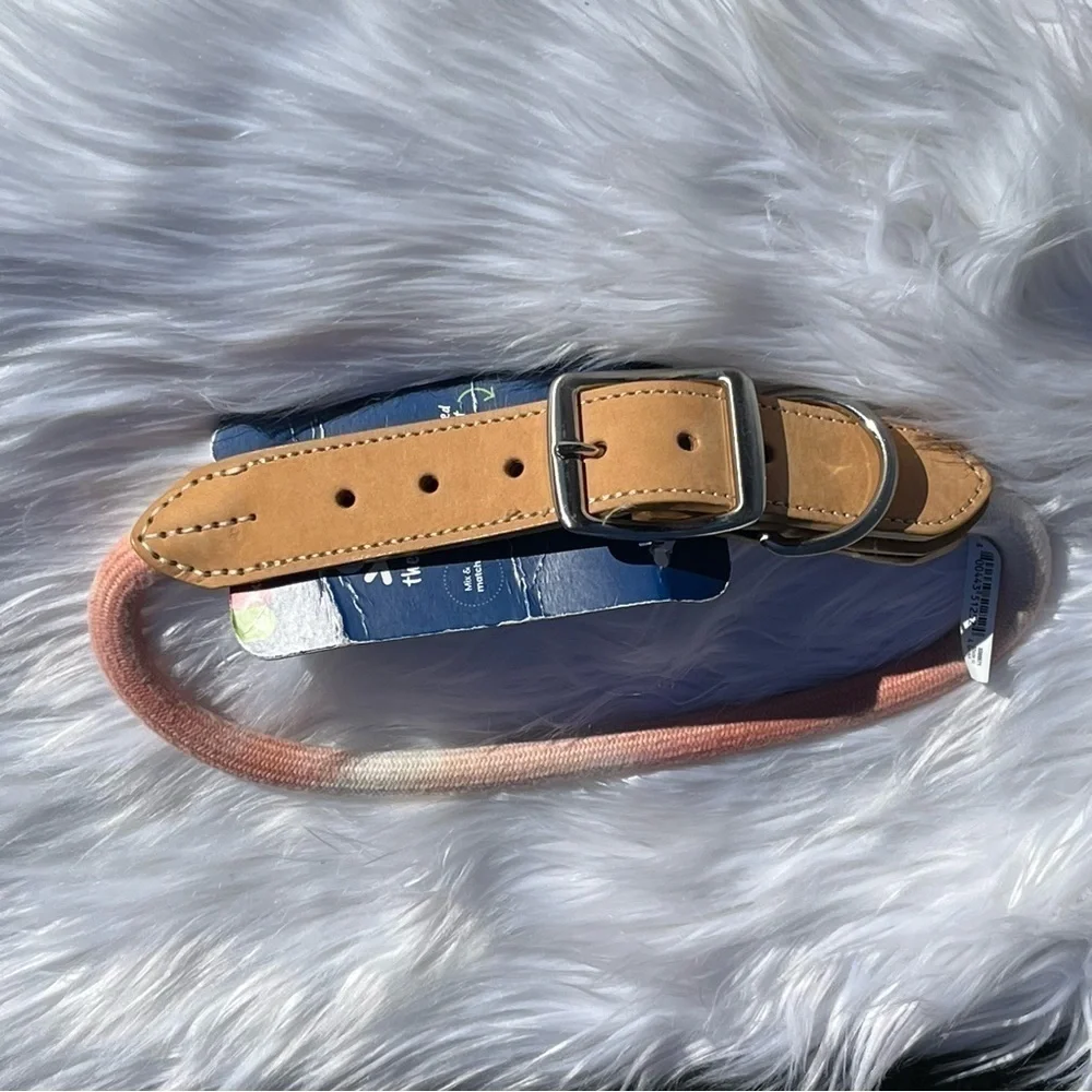 NWT Youly Faux Leather & Rope Tie Dye Dog Collar Size XL/XXL 22”-27”